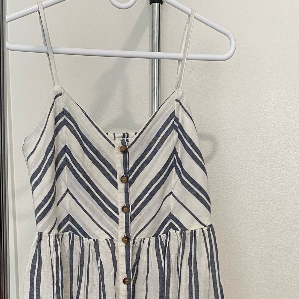 H&M Grey and White Striped Dress